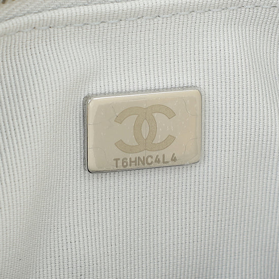 Chanel Metallic Silver CC Quilted Trendy Pockets Hobo Large Bag