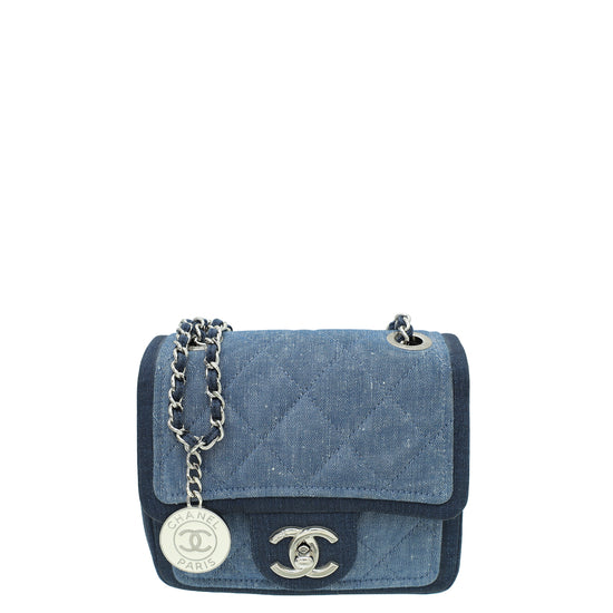 Chanel Bicolor CC Medallion Graphic Denim Square Mini Bag