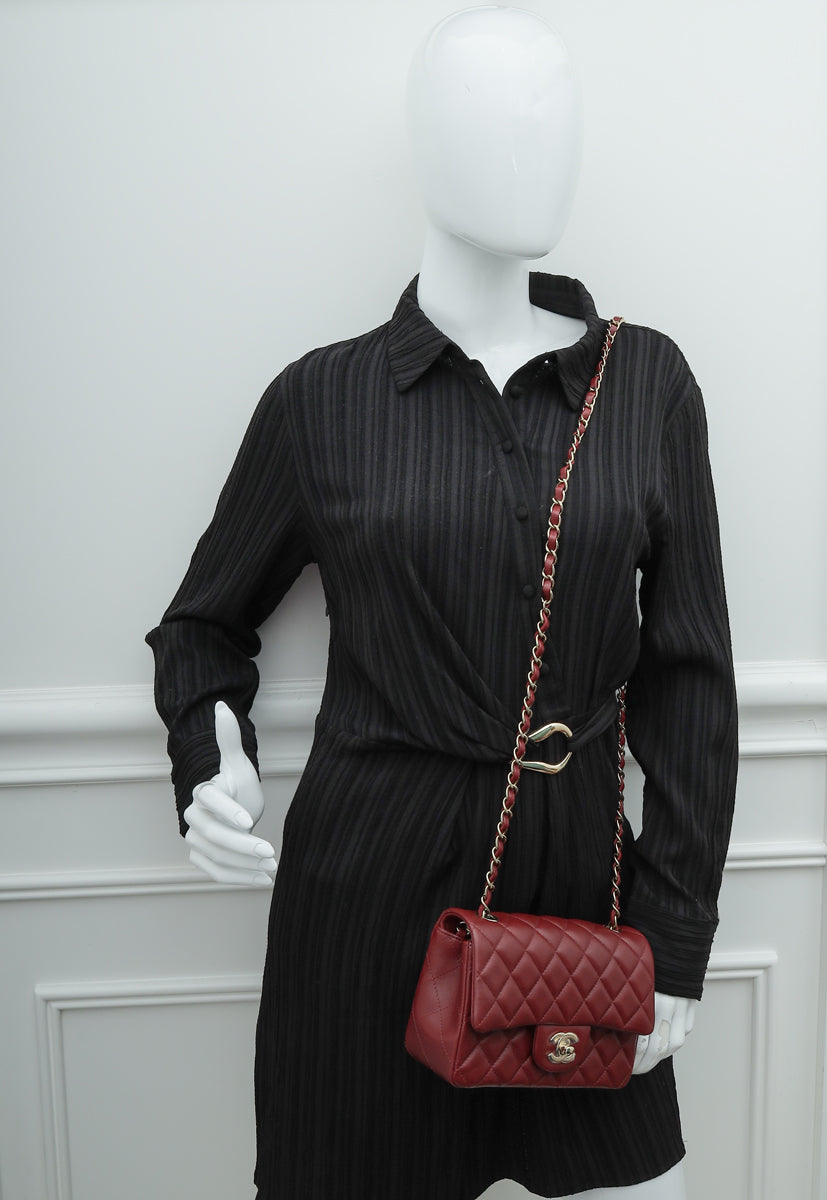 Chanel Burgundy CC Mini Rectangular Flap Bag – The Closet