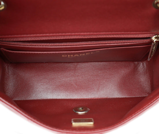 Chanel Burgundy CC Mini Rectangular Flap Bag