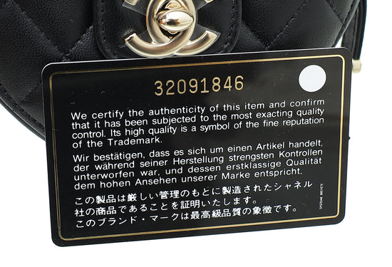 Chanel Black CC In Love Heart Chain Mini Bag