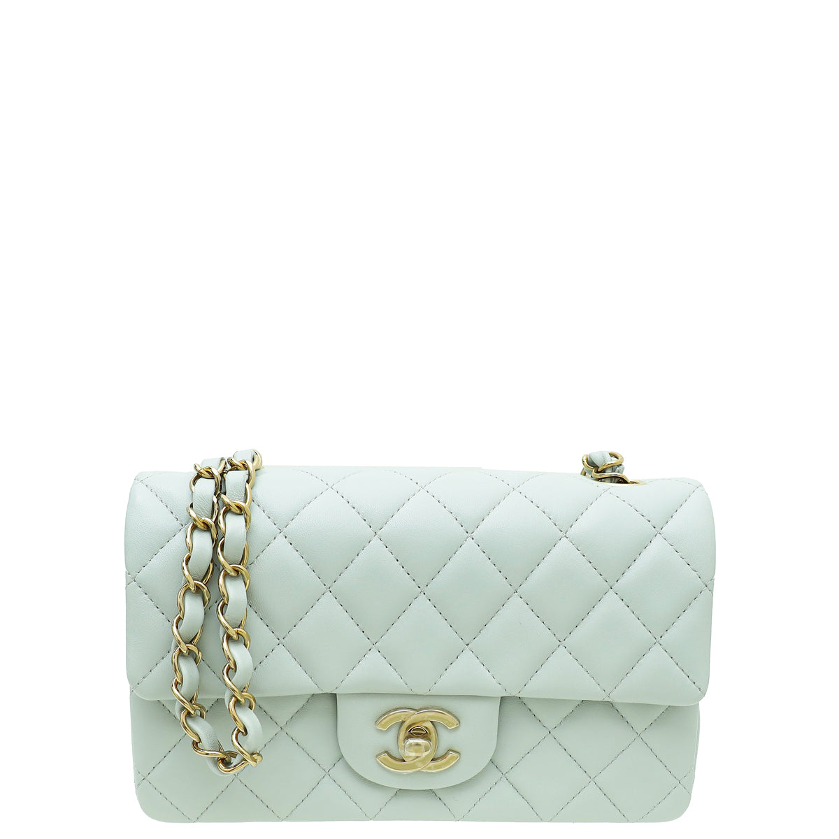 Chanel Light Pearl Grey Mini Rectangular Classic Flap Mini Bag-Chanel-THE CLOSET