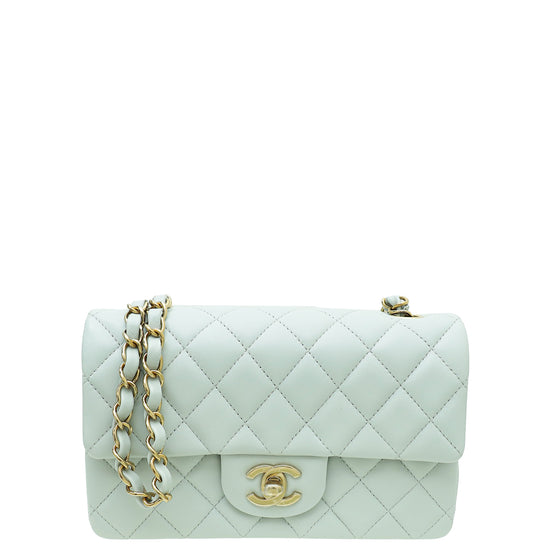 Chanel Light Pearl Grey Mini Rectangular Classic Flap Mini Bag