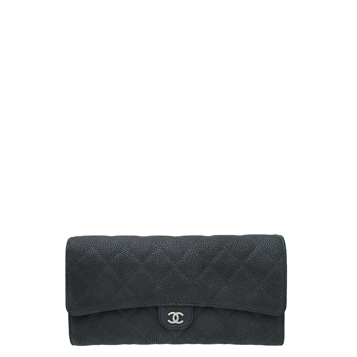 Chanel Black CC Nobuck Long Travel Wallet