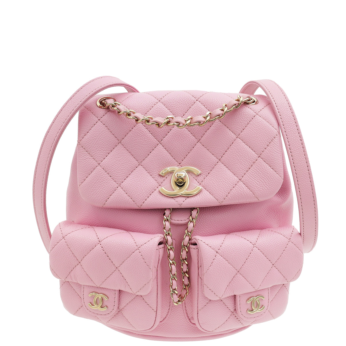 Chanel Pink Duma Pockets Drawstring Backpack Small Bag