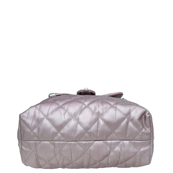 Chanel Ground Control Flap Backpack Quilted Iridescent Calfskin