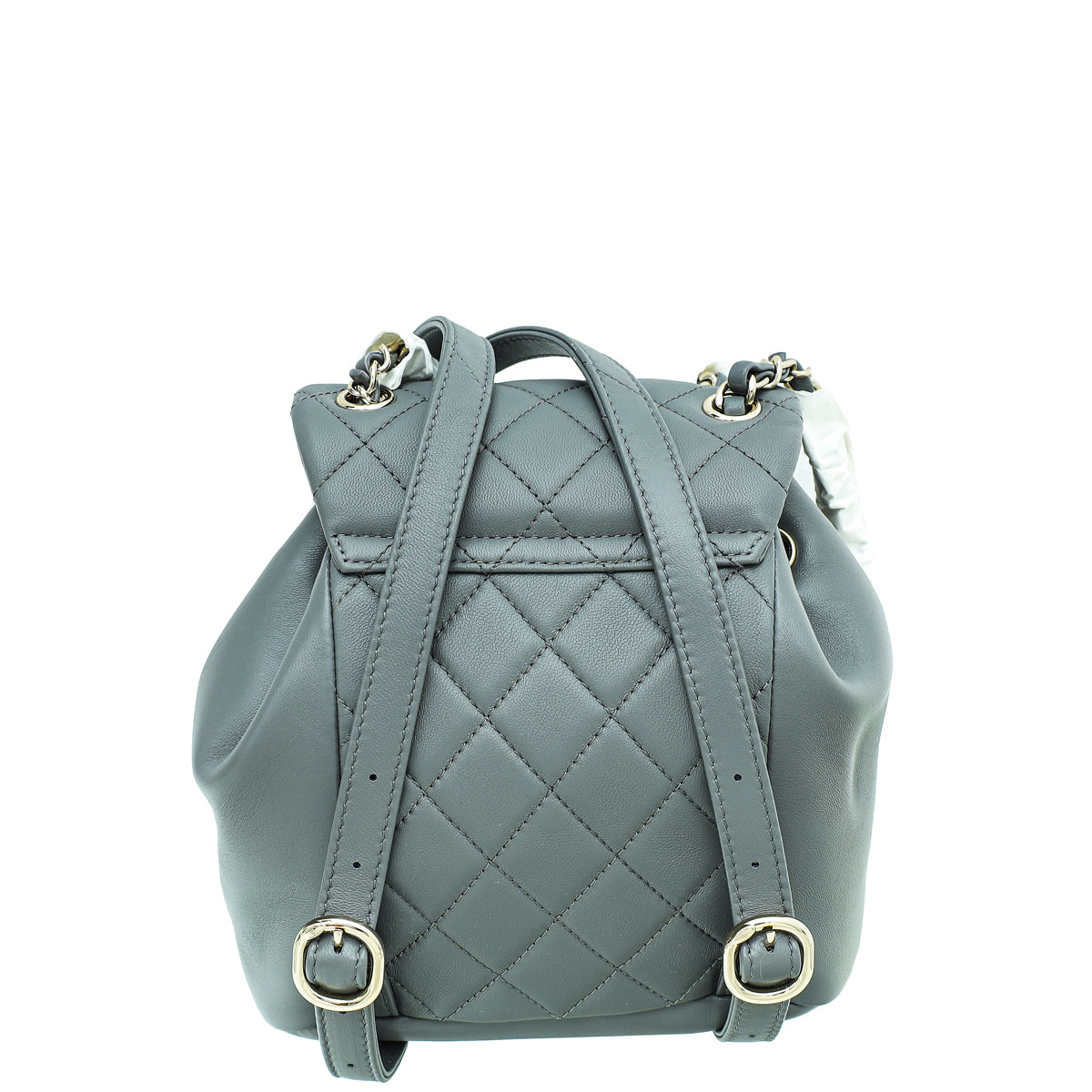 Chanel Grey CC Duma Quilted Small Drawstring Backpack Bag-Chanel-THE CLOSET