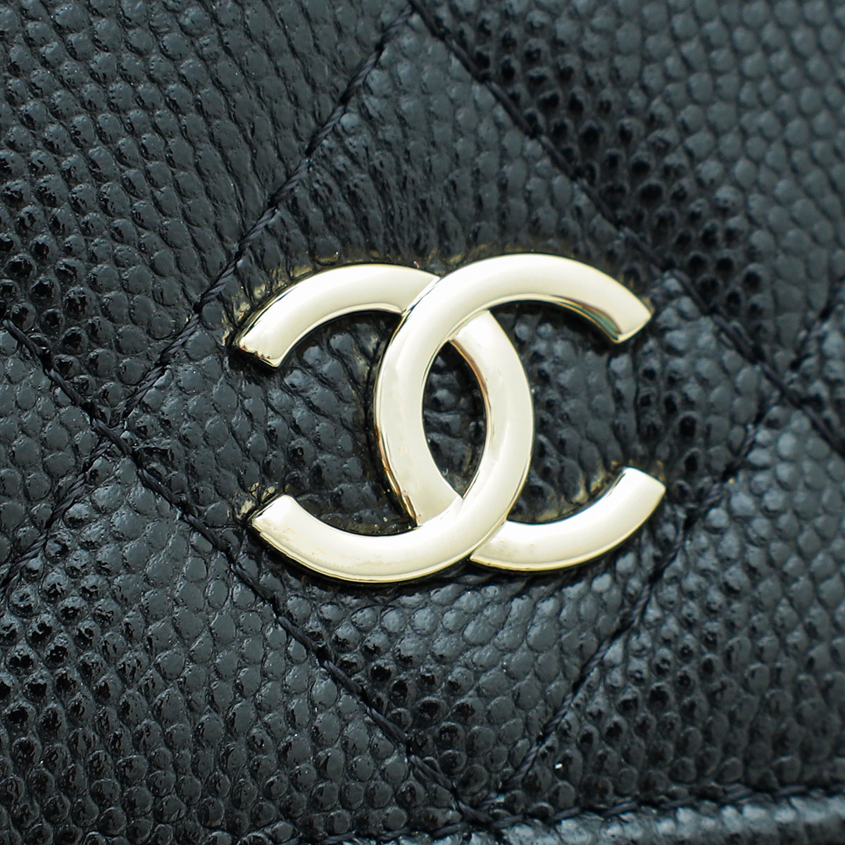 Chanel Black CC Pearl Flap Coin Purse w/Chain