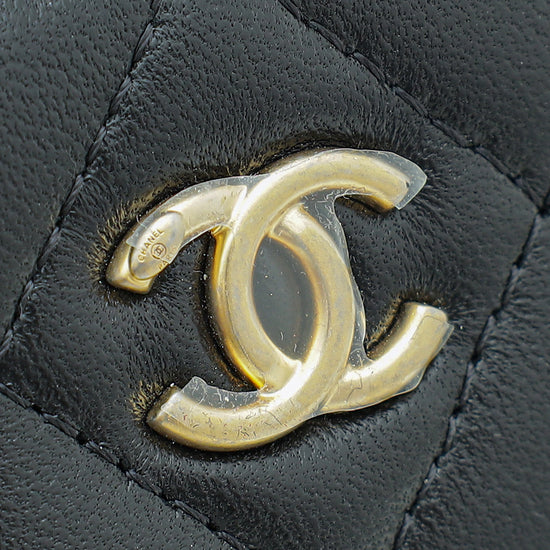 Chanel Black Mini Pearl Crush Vanity Case With Chain