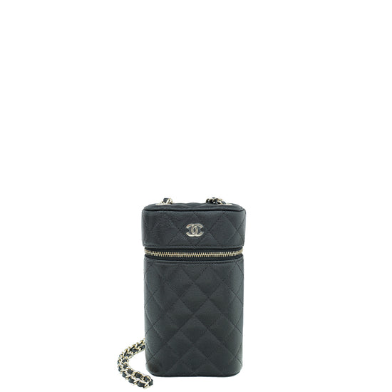 Chanel Black Classic Vanity Phone Holder w/Chain – The Closet