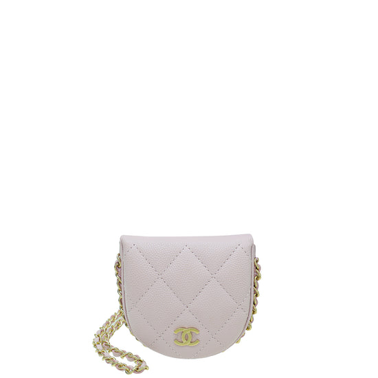 Chanel Light Pink Chain Around Airpods Case with Chain
