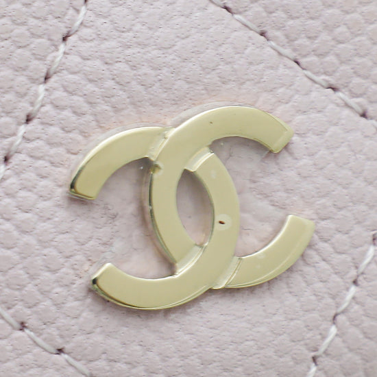 Chanel Light Pink Chain Around Airpods Case with Chain