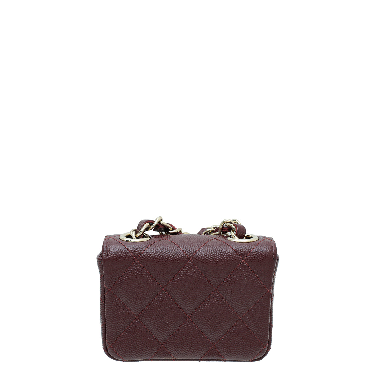 Chanel Burgundy Micro Flap Bag W/ Chain Belt-Chanel-THE CLOSET