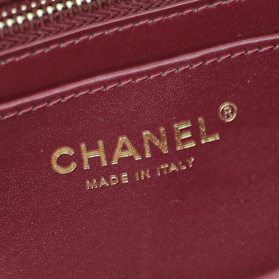 Chanel Burgundy Camellia Crush Flap Bag