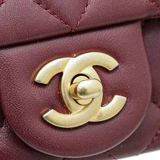 Chanel Burgundy Camellia Crush Flap Bag