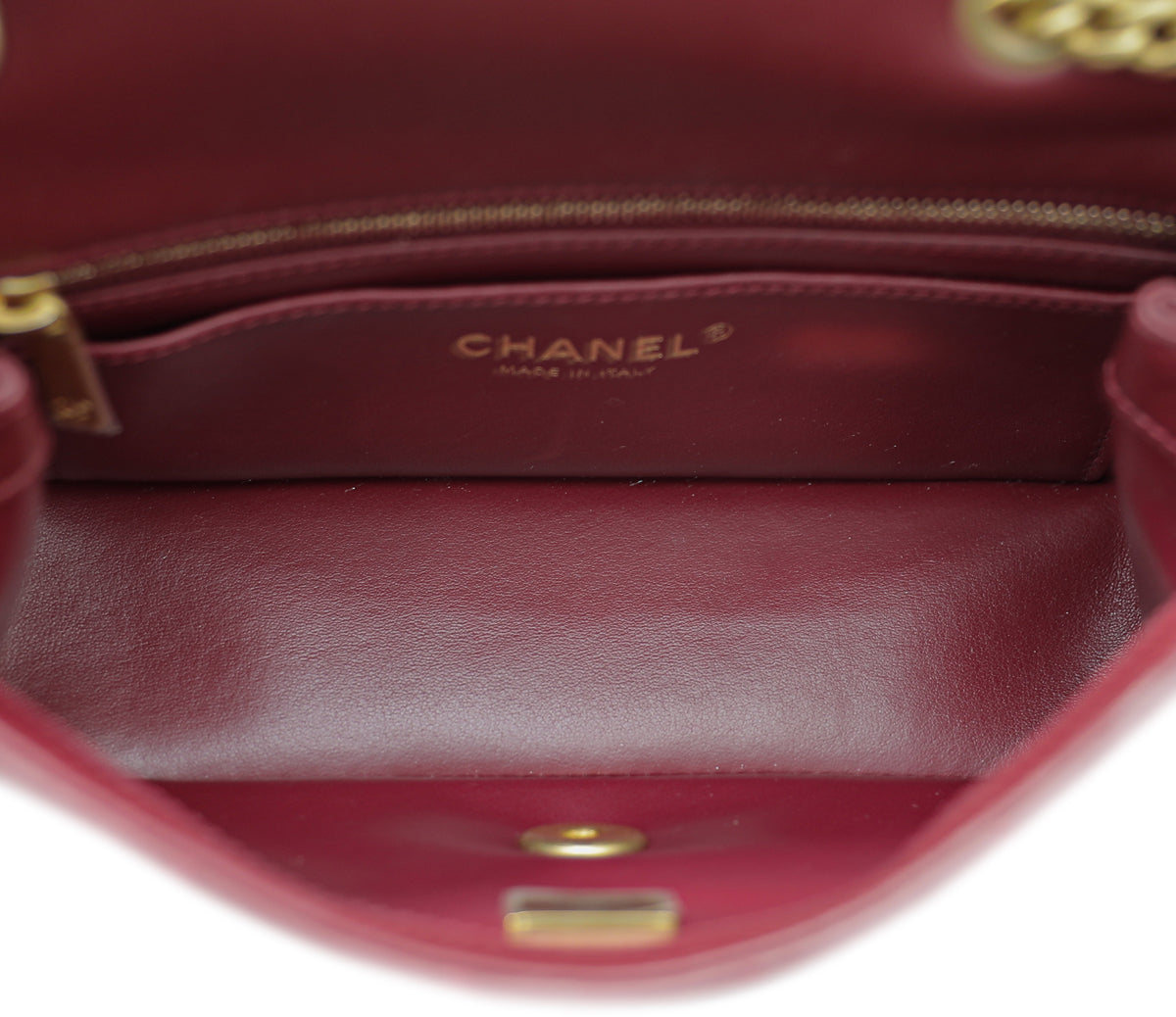 Chanel Burgundy Camellia Crush Flap Bag