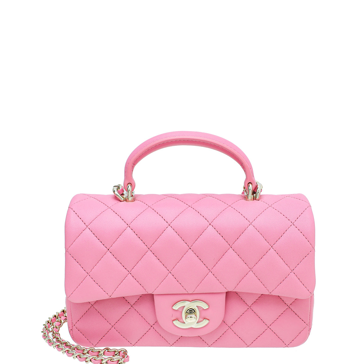 Chanel Pink CC Mini Rectangular Top Handle Bag