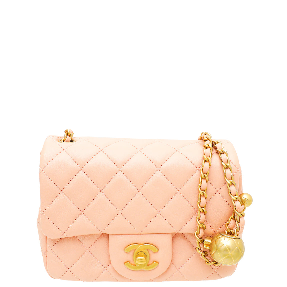 Chanel Peach CC Pearl Crush Flap Bag-Chanel-THE CLOSET