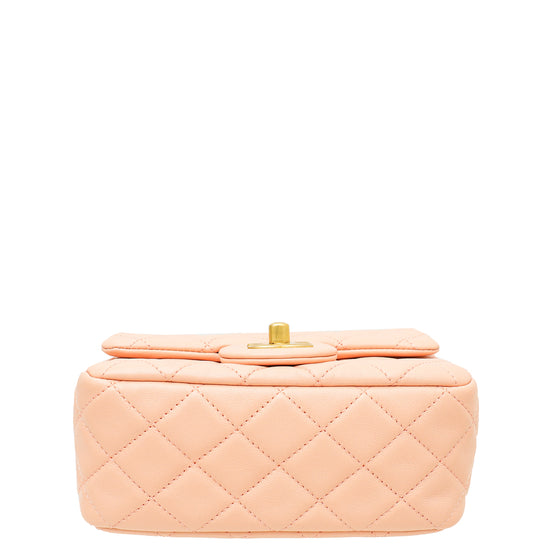 Chanel Peach CC Pearl Crush Flap Bag