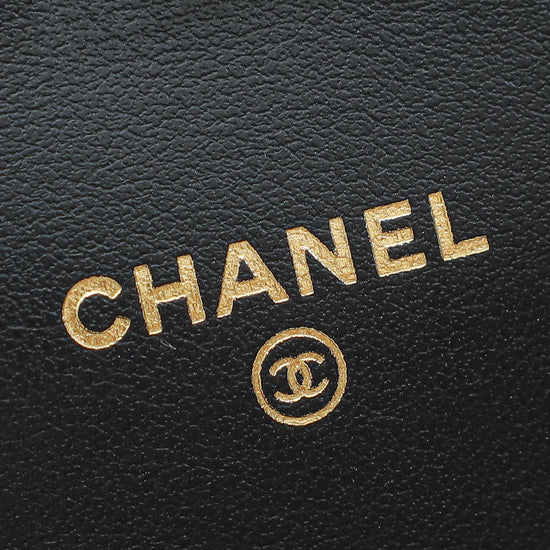 Chanel Black CC Chain Wallet W/ Metal Bag Charm