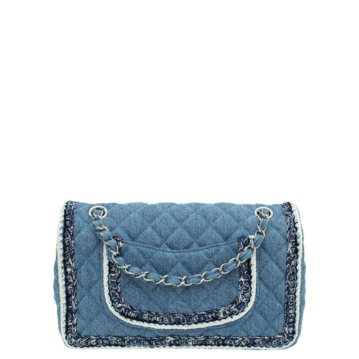 Chanel Blue CC Denim Braided Flap Medium Bag-Chanel-THE CLOSET