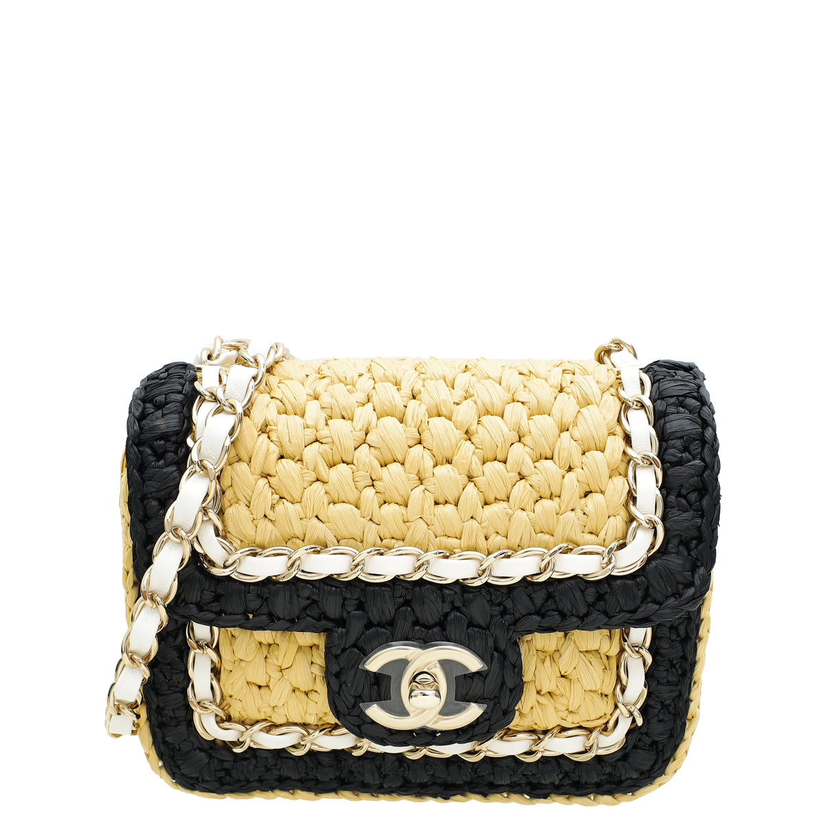 Chanel Bicolor CC Braided Raffia Mini Bag-Chanel-THE CLOSET