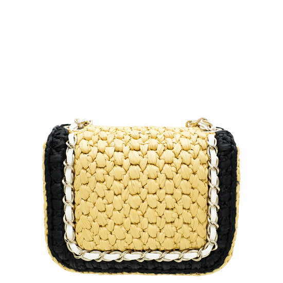 Chanel Bicolor CC Braided Raffia Mini Bag