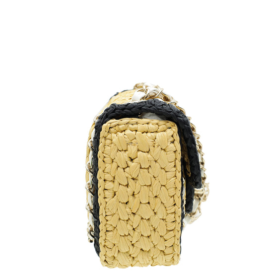 Chanel Bicolor CC Braided Raffia Mini Bag