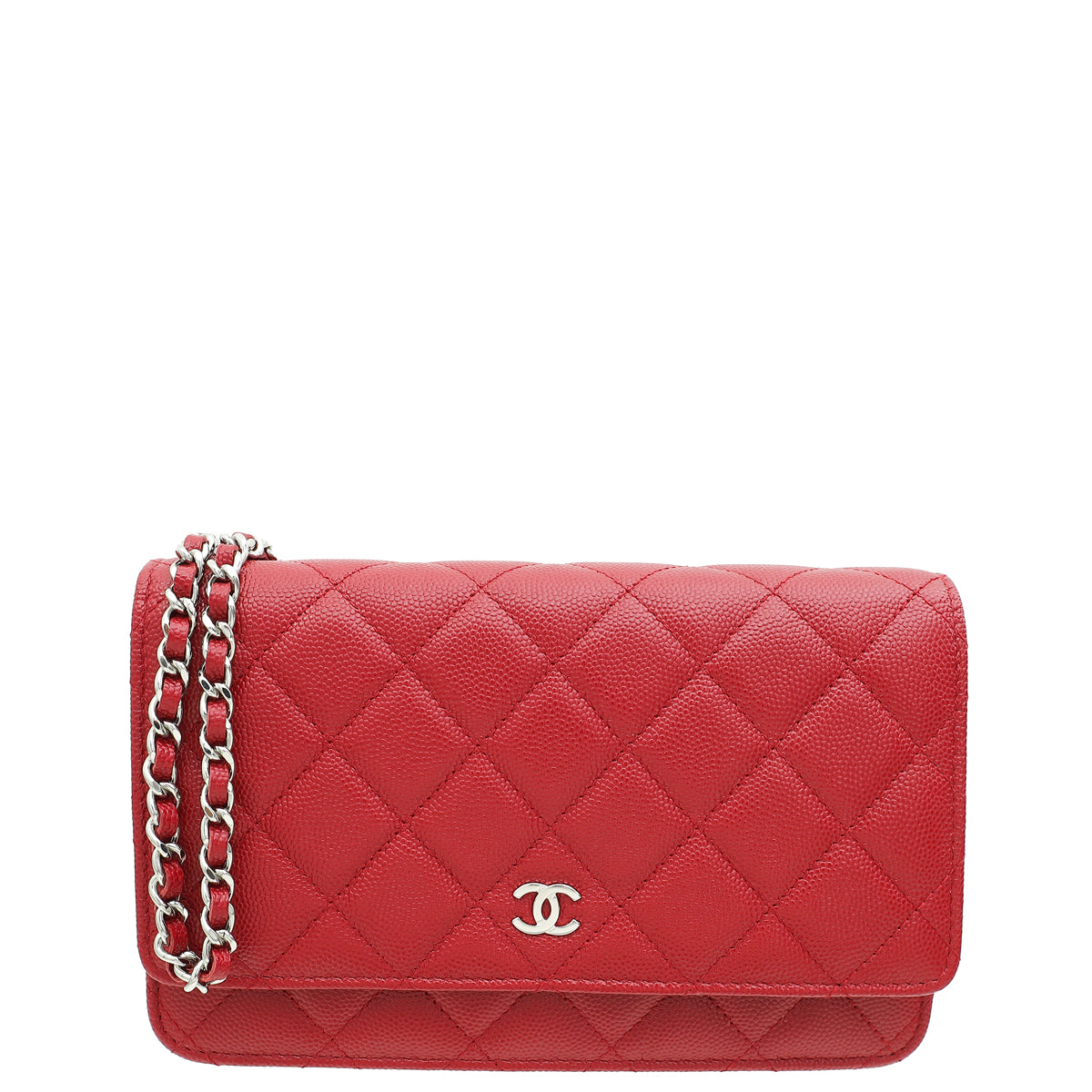 Chanel Red CC Classic Wallet On Chain-Chanel-THE CLOSET
