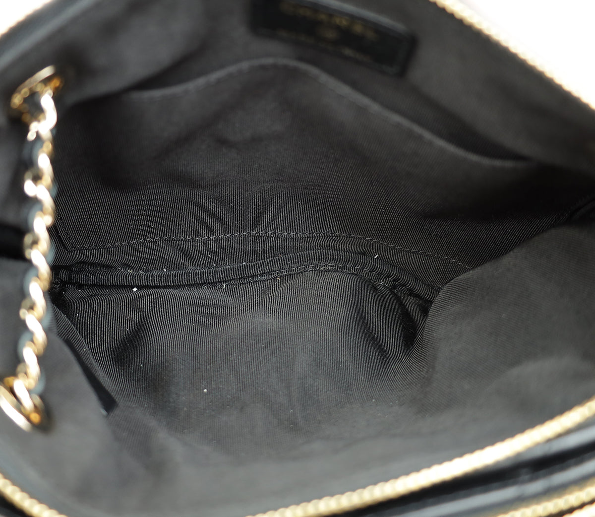 Chanel Black CC Drawstring Double Zip Crossbody Pouch