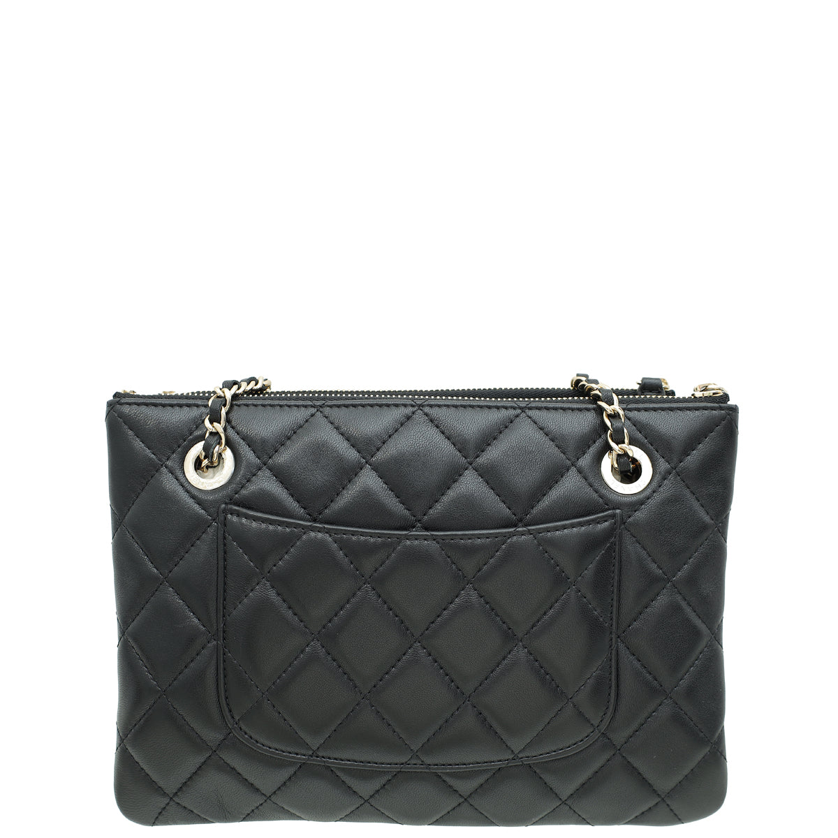 Chanel Black CC Drawstring Double Zip Crossbody Pouch-Chanel-THE CLOSET