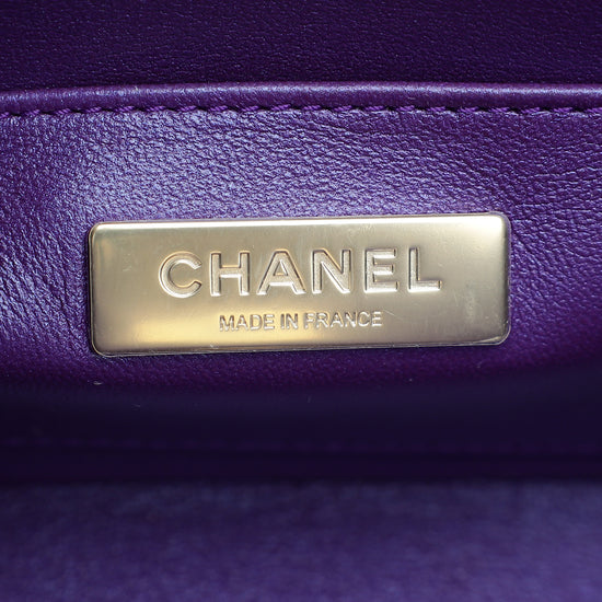 Chanel Purple Hollywood Boulevard Mini Flap Bag With Star Coin Purse