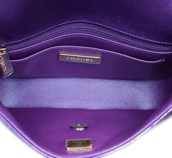 Chanel Purple Hollywood Boulevard Mini Flap Bag With Star Coin Purse