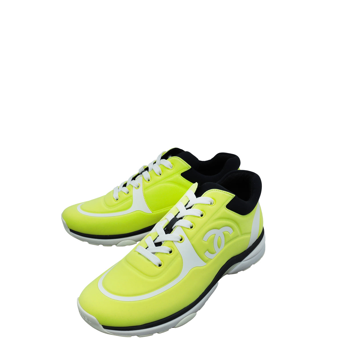 Chanel Tricolor CC Lycra Lace Up Sneakers 41.5-Chanel-THE CLOSET