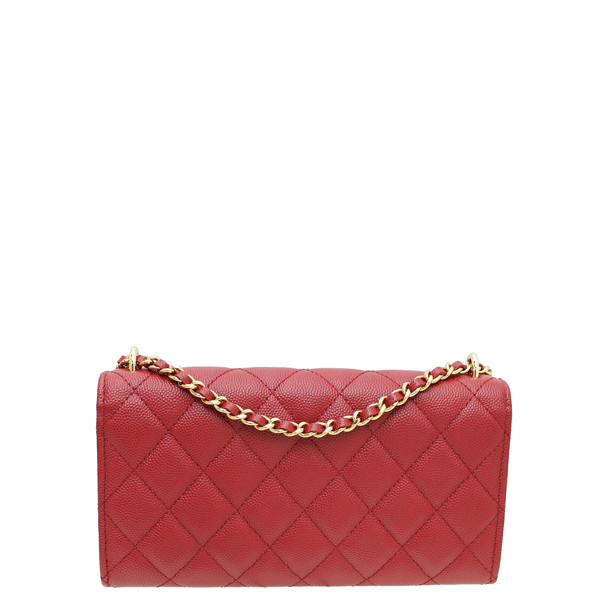 Chanel Burgundy CC Quilted Pocket Twins Clutch With Chain-Chanel-THE CLOSET