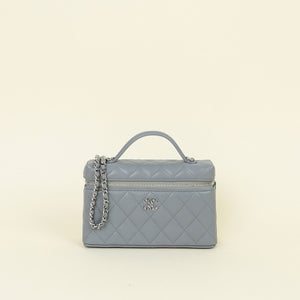 Chanel Gray Slim Vanity W/Chain