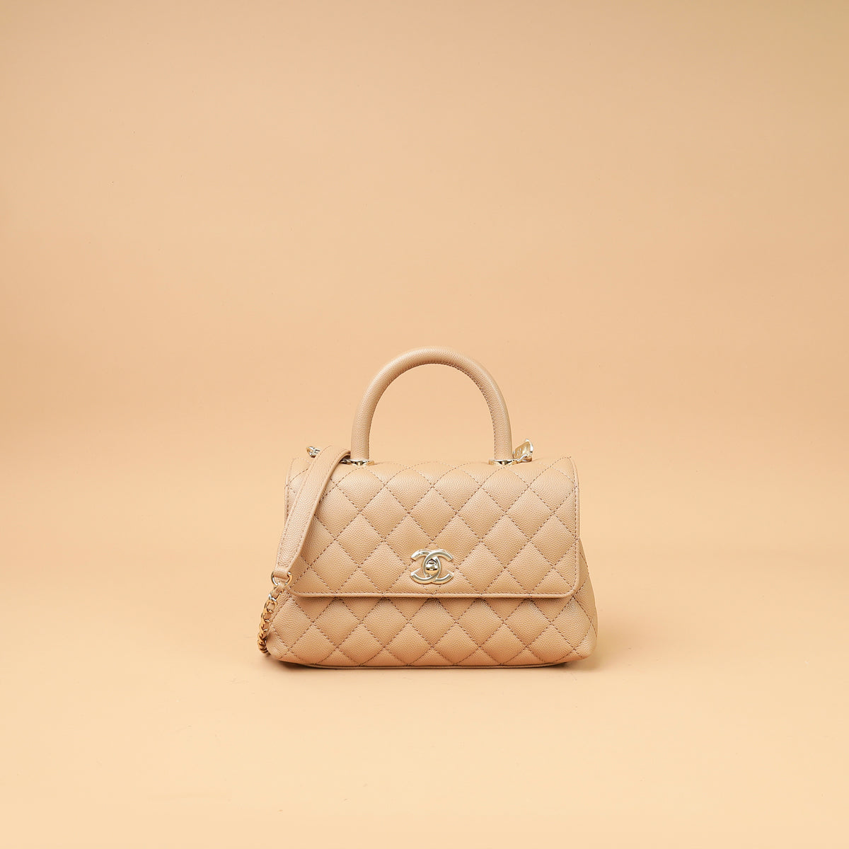 Chanel Dark Beige Coco Small Handle Bag-Chanel-THE CLOSET