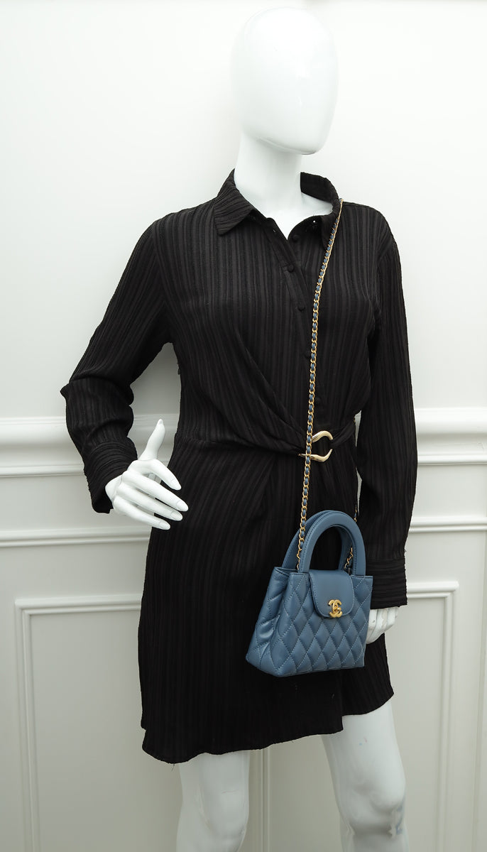 Chanel Slate Blue Mini Kelly Quilted Bag – THE CLOSET