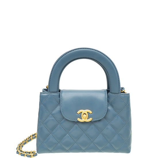Chanel Slate Blue Mini Kelly Quilted Bag