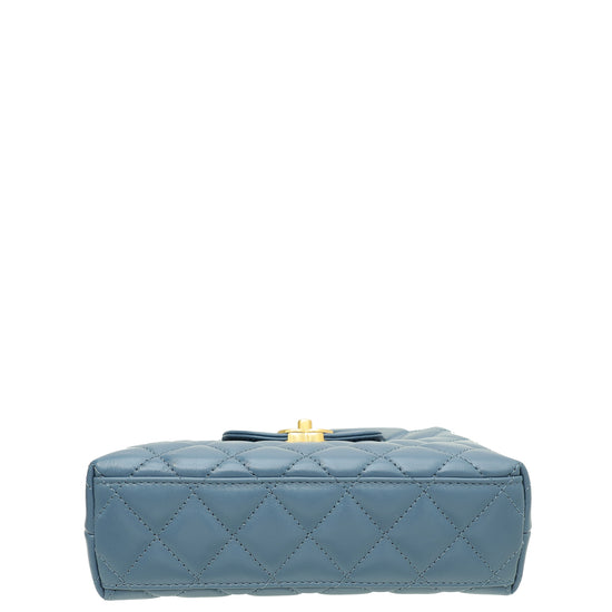 Chanel Slate Blue Mini Kelly Quilted Bag