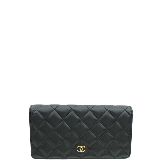 Chanel Black CC Classic L Yen Wallet