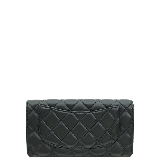 Chanel Black CC Classic L Yen Wallet