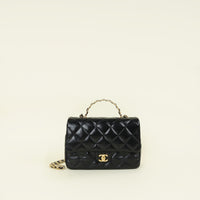 Chanel Black Quilted Top Handle Flap Bag