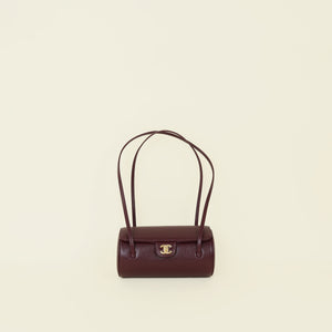 Chanel Burgundy Small Preppy Coco Bowling Bag