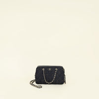 Chanel Blue Quilted Denim Mini Bowling Bag