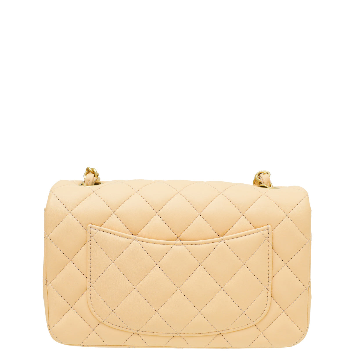 Chanel Peach Beige Classic Mini Rectangular Flap Bag