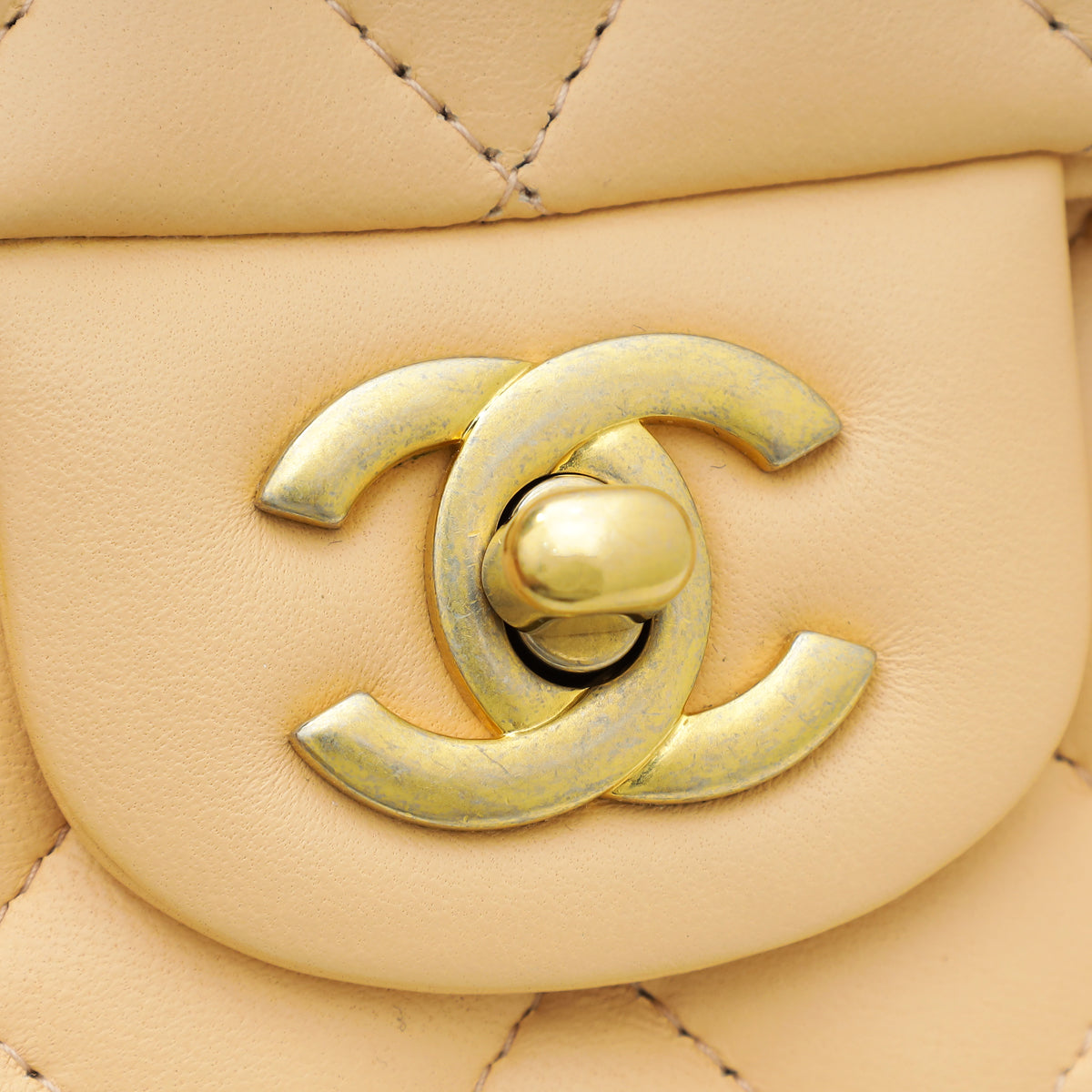 Chanel Peach Beige Classic Mini Rectangular Flap Bag