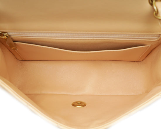 Chanel Peach Beige Classic Mini Rectangular Flap Bag