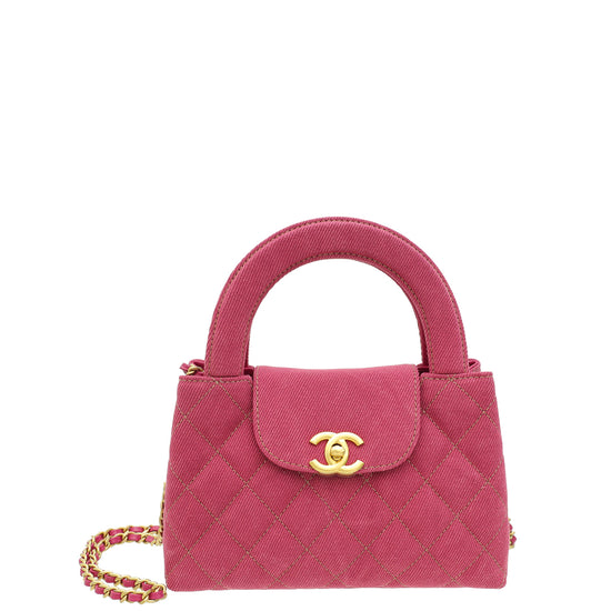 Chanel Dark Fuchsia Denim Mini Kelly Bag