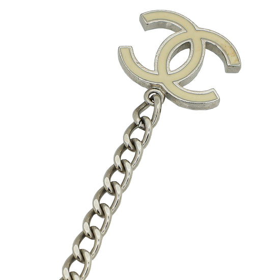 Chanel Cream CC Logo Chain Link Belt